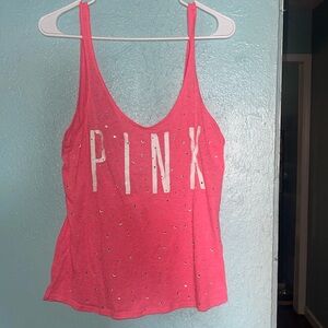 VS PINK Rhinestone Low Back Tank